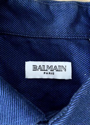 Синяя рубашка balmain на запонках оригинал3 фото