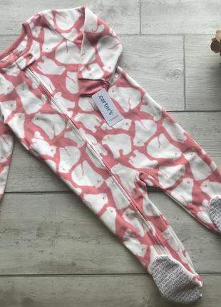 Флисовый человечек слип пижама комбинезон ромпер картерс carters для девочки 2т 92 см