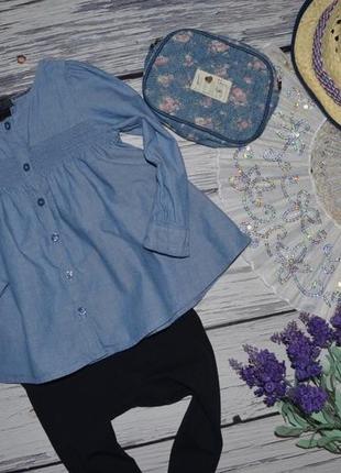 12 - 18 месяцев 86 см h&m рубашка блузка для модниц обалденно модная и эффектная под джинс4 фото