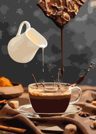 Картина за номерами кава з молоком та шоколадом lw 3276