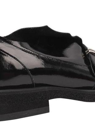 Туфли женские из натуральной лаковой кожи, на низком ходу, цвет черный, турция lottini, 374 фото