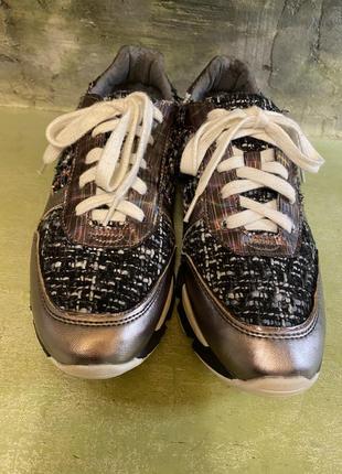 Жіночі шикарні прогулянкові кросівки зі вставками з вовняної тканини з паєтками venice 40 р4 фото