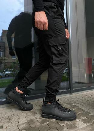 Карго брюки черные, хаки, качественные прочные мужские брюки1 фото