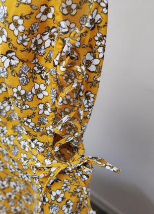 Сукня в квітковий принт / платье в цветочный принт со шнуровкой7 фото
