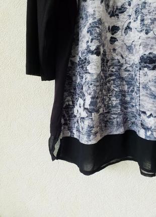 Удлиненная трикотажная блуза с шифоновой окантовкой bm casual  22 uk9 фото