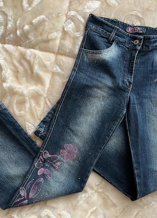 Нарядный джинсовый костюм детский для девочки, джинсовая куртка/пиджак/джинсы/джинсовый набор/костюм9 фото