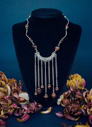 Дизайнерське намисто-нитки з натуральним каменем "filament"📿❣