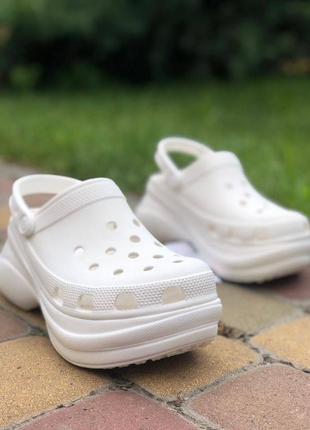 Crocs classic bae clog 36-39 жіночі білі крокси на платформі2 фото