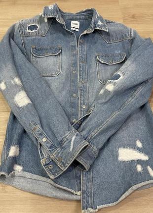 Джинсова сорочка zara