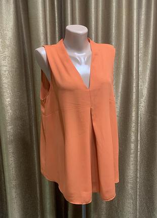 Шифонова блузка жовтогарячого насиченого кольору 3 xl 4xl