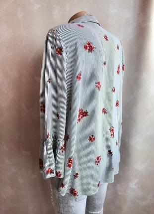 Очень красивая блуза в полоску и цветы,свободного кроя2 фото
