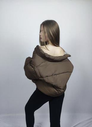 Куртка bershka коричневого цвета3 фото
