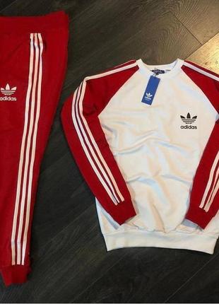 Спортивный костюм adidas адидас женский унисекс свитшот красный