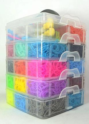 Набір для плетіння браслетів із гумок fashion loom bands set 5 ярусний 15000 гумок з аксесуарів1 фото