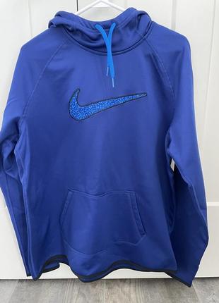 Толстовка nike womens therma fit hooded sweatshirt blue