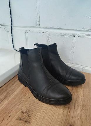 Демисезонные кожаные темно синие челси braska, 36 p.