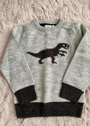 Очень красивый свитер джемпер с динозавром
