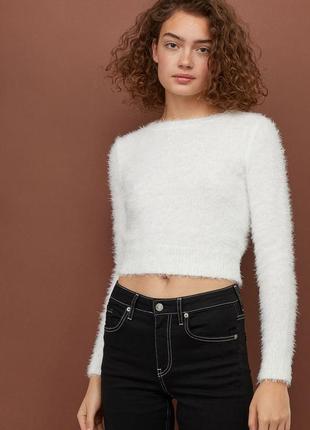 Джемпер кофта вкорочена пушиста h&m