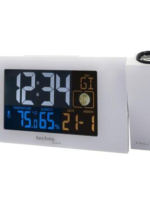 Часы проекционные с будильником technoline wt537 white (wt537)1 фото