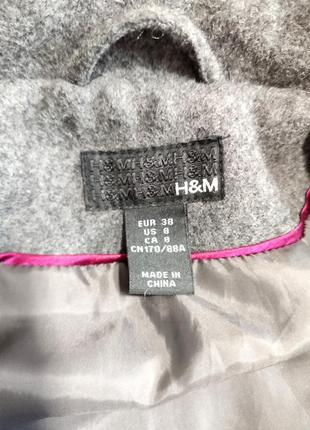 Двобортне сіре пальто h&amp;m8 фото