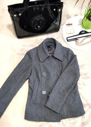 Двубортное серое пальто h&m 🌚