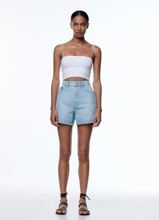 Джинсовые шорты зара/джинсовые шорты в стиле ретро zara