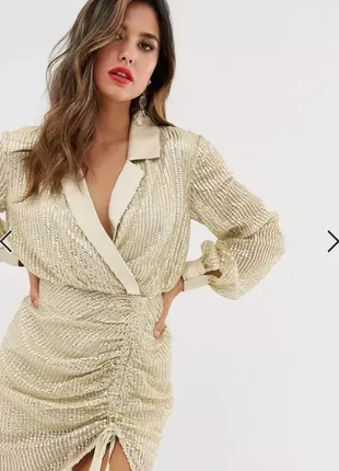 Плаття блазер обшите паєтками asos disign