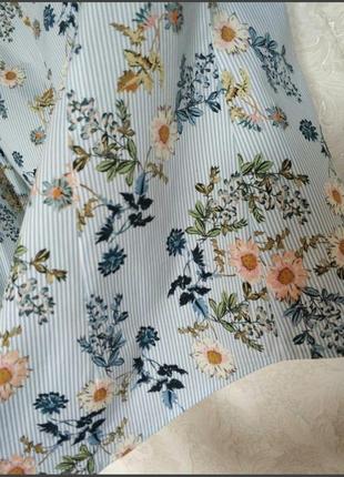 Актуальная рубашка, блузка полоска дорогой бренд цветочный принт бренда hawes&amp; curtis fitted,р.12.5 фото