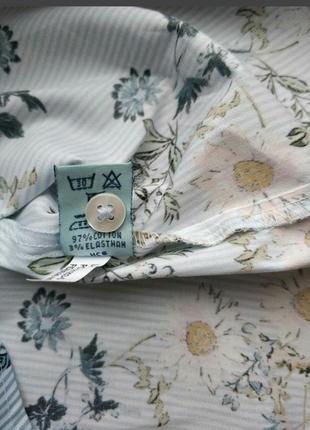 Актуальная рубашка, блузка полоска дорогой бренд цветочный принт бренда hawes&amp; curtis fitted,р.12.6 фото