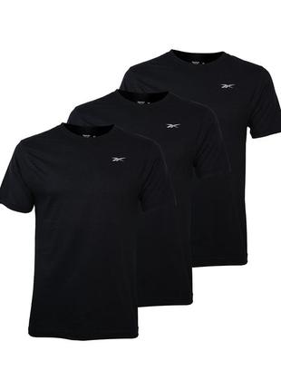 Reebok 3-pack crew-neck t-shirts black c8185 набор 3 шт футболка майка оригинал черная s