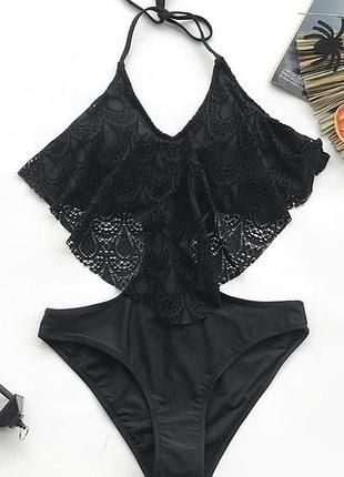 Купальник cupshe суцільний монокіні l чорний