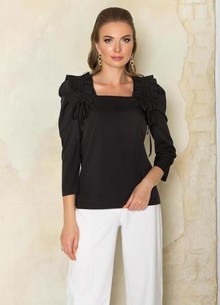 Блуза  со съемными рюшами по рукавам 44-50 р1 фото
