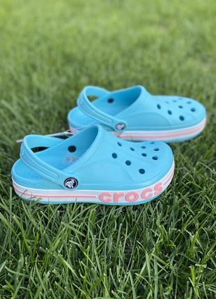 Crocs bayaband ice blue melon 36-41 женские кроксы голубые