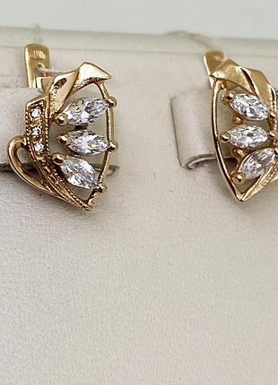 Сережки золотые с кубическим цирконием 3,28 г