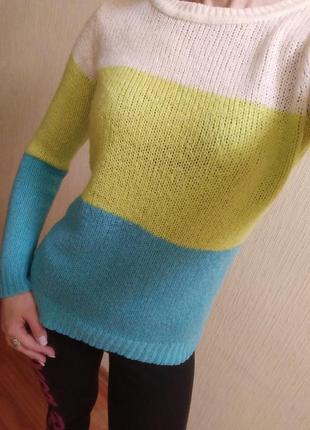 Джемпер свитер женский ангора разноцветный реглан8 фото
