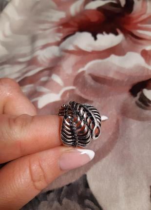 Кольцо кольца листьев перья марказиты, на резинке