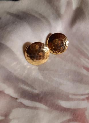 Клипсы monet " мятое золото" американский винтаж