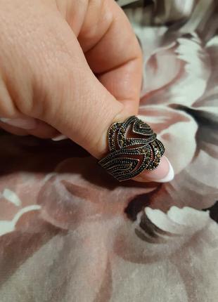 Кольцо в стиле kirks folly перо марказиты, нулевые
