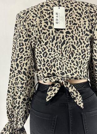 Леопардова блуза топ6 фото
