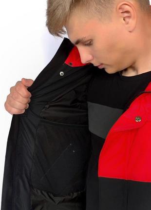 Демисезонная куртка waterproof intruder (красно - черный)3 фото