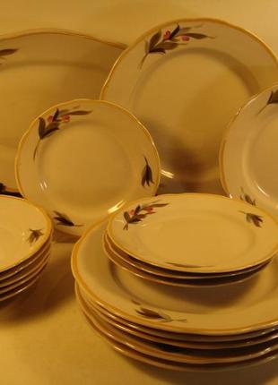 Столовый сервиз ручная роспись фарфор ссср коростень №402