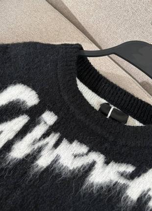 Кофта свитер туника в стиле givenchy черная с надписями травка4 фото