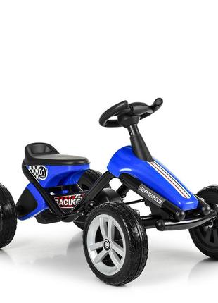 Дитяча педальна машина go kart (синій колір)2 фото