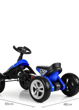 Дитяча педальна машина go kart (синій колір)4 фото