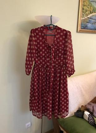 Шифонова сукня кольору марсала мint&berri 2