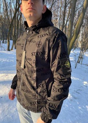 Ветровка stone island черная / стон айленд куртка на весну