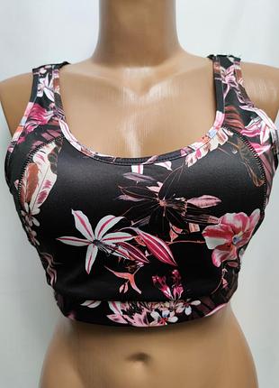 Спортивный топ бра shein цветочный принт /7705/