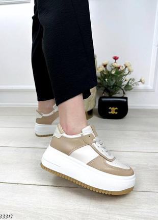 33317🌱кроссовки на платформе в искусственной коже👑