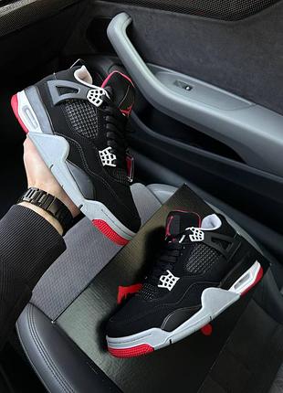 🔥чоловічі кросівки nike air jordan 4 retro bred