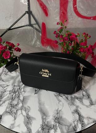 Женская сумка coach shoulder bag total black черный подарок на 8 марта